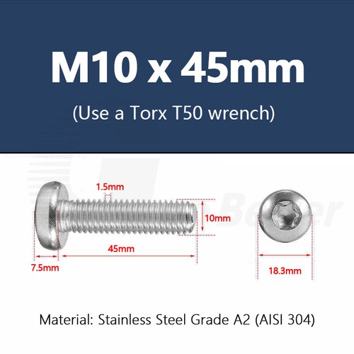 T3 - T50 Torx Screws Pan Head Machine Screw M1.4 - M10 Metric Stainless Steel A2 - Picture 161 of 168