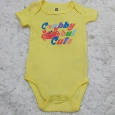 "Crabby But Cute" Unisex Baby Bodysuit Jumpsuit Romper 3-6 Mos.