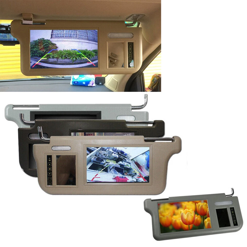 7" Car LCD Rear View Mirror Screen Monitor DVD/VCD/GPS/TV Sun Visor Left/Right - Image 2 of 4