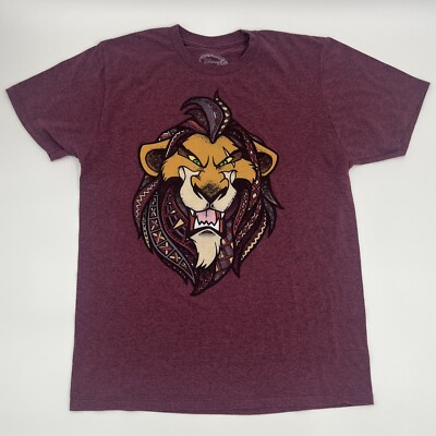 Lion King Scar TShirt - Disney Shirt - Mens Medium Burgundy Tee EUC