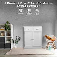 Bathroom 2 Drawer 2 Door Cabinet Bedroom Storage Dresser Cupboard Vanity Unit uk