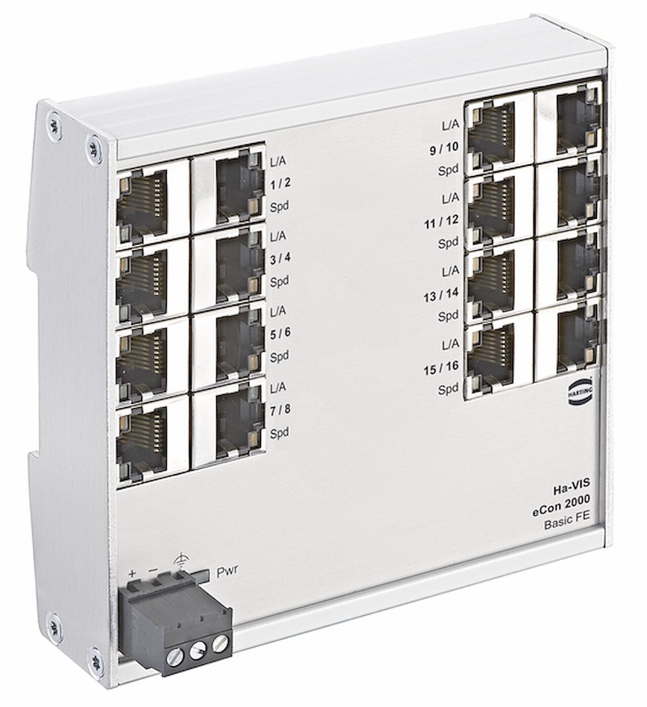 Switch Ethernet HARTING 16 ports boîtier aluminium robuste Ha-VIS eCon