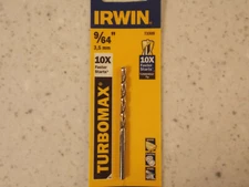 Irwin 73309 Turbomax  9/64" x 2-7/8" L High Speed Steel Drill Bit