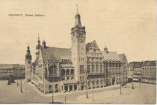 Chemnitz, Neues Rathaus Ansichtskarte 1914 gelaufen