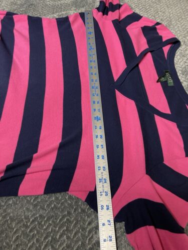 Lauren Ralph Lauren Sweater Women Size 3X Pink Black Stripe V Neck 3/4 Sleeve - Picture 10 of 12