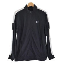 Under Armour Black Zip Track Jacket Fitted Sportswear Training Mens M
