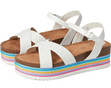 Jellypop Sandals Girls Size 4 White Multicolor Platform Open Toe