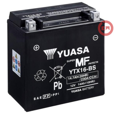 Batterie YUASA YTX16-BS 12V 14Ah Kawasaki VN Klassisch Tourer 1500 1998>1999