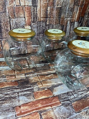 Bocal En Verre Marron Avec Couvercle En Bois - Décoratif - Browning - Excellent état