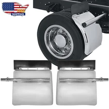 Quarter Fender 24"x24" For Semi Truck Chrome Pair Freightliner Volvo VNL Set