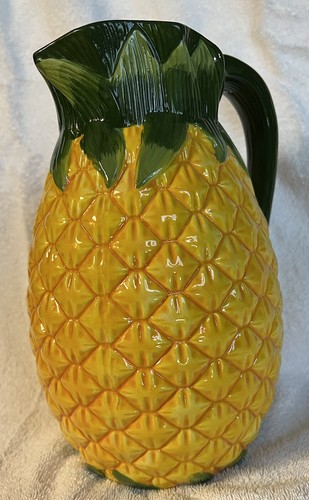 Vnt PINEAPPLE DECOR ART FIGURE PITCHER TROPICAL FRUIT TABLEWARE LARGE OVER 1 Gal - Picture 6 of 12