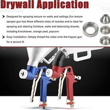 Drywall Texture  Sprayer Set 3 Nozzles Stainless Steel Home DIY Sprayer