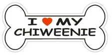 Love My Chiweenie Bumper Sticker or Helmet Sticker D2443 Dog Bone Pet Lover