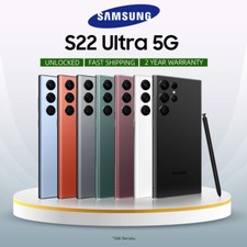 Samsung Galaxy S22 Ultra 5G 512/256/128GB SM-S908U Factory Unlocked - New in Box