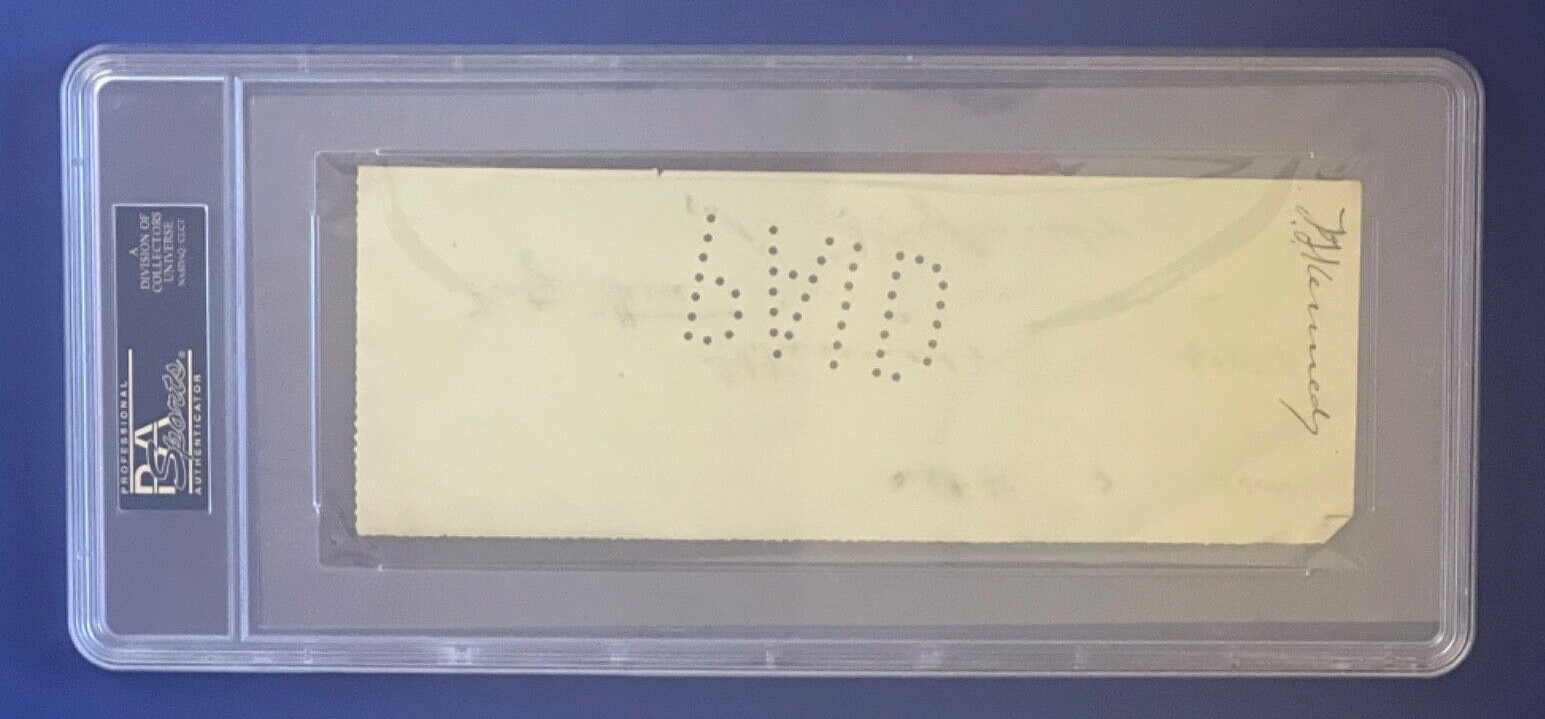 Ted Kennedy Signed Check With 3 Autos 1885 White Sox Invented Catcher's