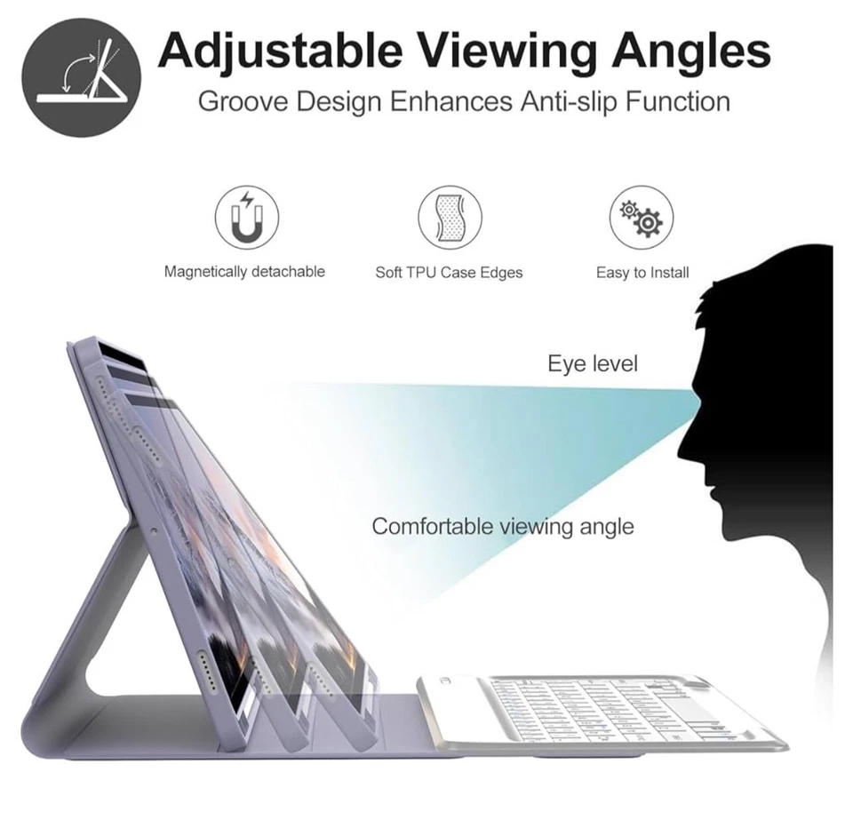 Keyboard Case for Samsung Galaxy Tab S10+ 12.4" 2024, Wireless Detachable Blueto - Image 2 of 4