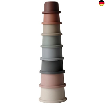 mushie Stapelbecher Spielzeug | Stapelturm mit 8 bechers | Für Babys und Kinder 