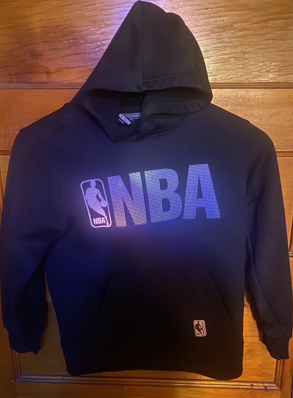 NBA Basketball Short Sleeve Warm Up boys Hoodie Sweatshirt BlackSZ M 10-12