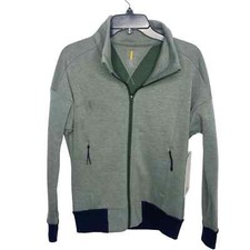 Lucy Small S Womens Collared Full Zip Lux Fleece Jacket Deep Forest Nwt Flaw