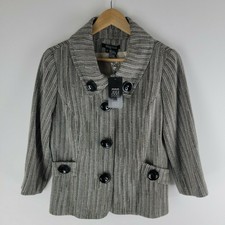Nwt Etcetera Womens Large Snap Button Jacket Fully Lined Collared Sz 8