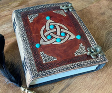 Ancient theme Handmade Leather Journal Diary with 2 C-lock  triangular design