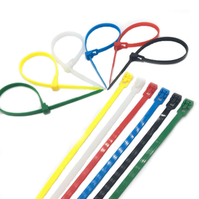 Plastic Releasable Reusable Zip Cable Tie Wraps Ratchet Ties Wire Banding Color