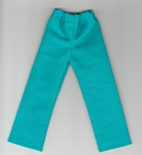 Homemade Doll Clothes-Solid Teal Elastic Waist Pants fits Ken Doll P8