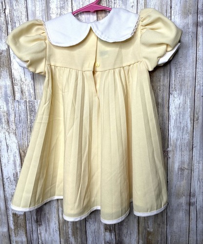 Vintage Young Land Youngland White Girls Yellow Floral Dress Size 4 - Picture 5 of 8