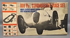 SVintage Strombecker Road Racing Set 9824 108pc Ferrari Jaguar Corvette Maserat
