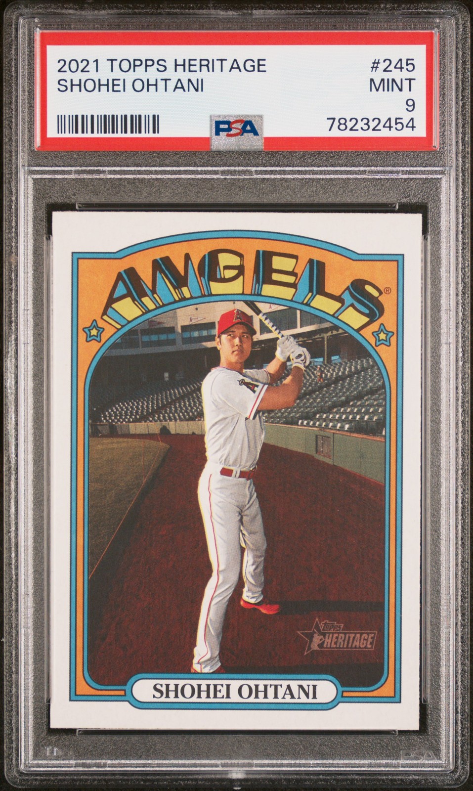 2021 TOPPS HERITAGE #245 SHOHEI OHTANI PSA 9