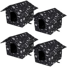 4 Pcs Outdoor Cat House Stray Cats Shelter Weatherproof Outside Cat House Ind...