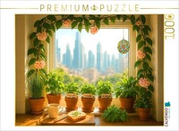 Calvendo Puzzle Window Surrounded By Hoya | 1000 Pieces, Finished Size 25.2 × 18