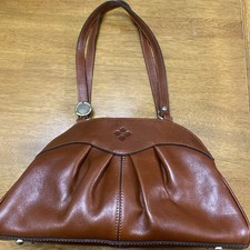 Patricia Nash Macellara Oval Leather Satchel, British Tan. Beautiful Pre-owned