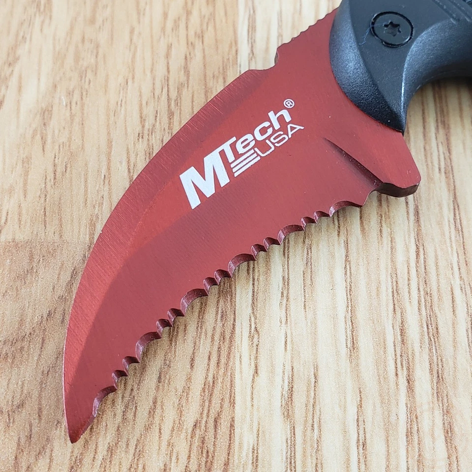 Faca fixa MTech 2" lâmina de aço inoxidável serrilhada cabo de alumínio/G10 - Imagem 4 de 4