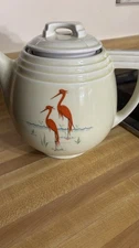Vintage 1930s Drip-O-Lator by Enterprise Aluminum Co. Flamingos Coffee/Tea Pot