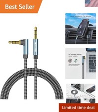 High-Fidelity 3.3ft Right Angle 3.5mm AUX Stereo Cable - Wide Compatibility