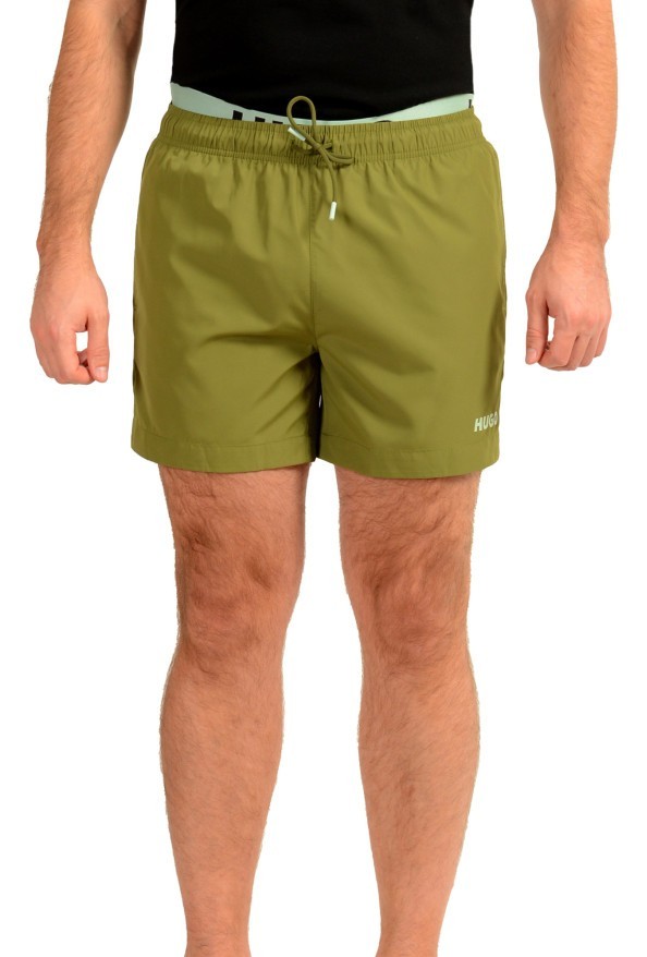 NWT Hugo Boss Men's "FLEX" Olive Green Swim Board Shorts US M IT 50