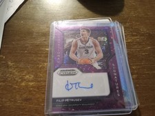 2021 Prizm Draft Picks Filip Petrusev Purple Disco Auto