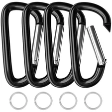 sprookber 5 Heavy Duty Aluminum Carabiners, Large D-Ring Clips, Spring Snap H...