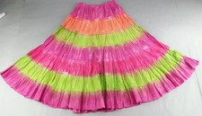 Multi Color Spring Summer Skirt Multiples Size PS Petite Small Woman s Pink Lime