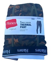 Hanes Originals Men's Size Medium Camouflage Knit Thermal Pant Bottom