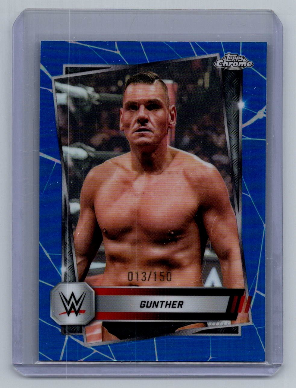 2025 Topps Chrome WWE #2 Gunther Blue Refractor #/150