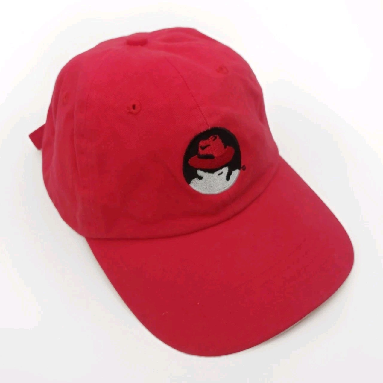 IBM Red Hat Linux Baseball Cap Red Strapback Vint… - image 1