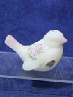 Fenton Art Glass Bird Figurine Hand Painted M. Caplinger Rose Garden Satin