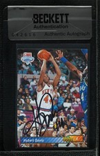BAS 1992-93 Upper Deck Hubert Davis #15 Seal of Authenticity Auto 3c7