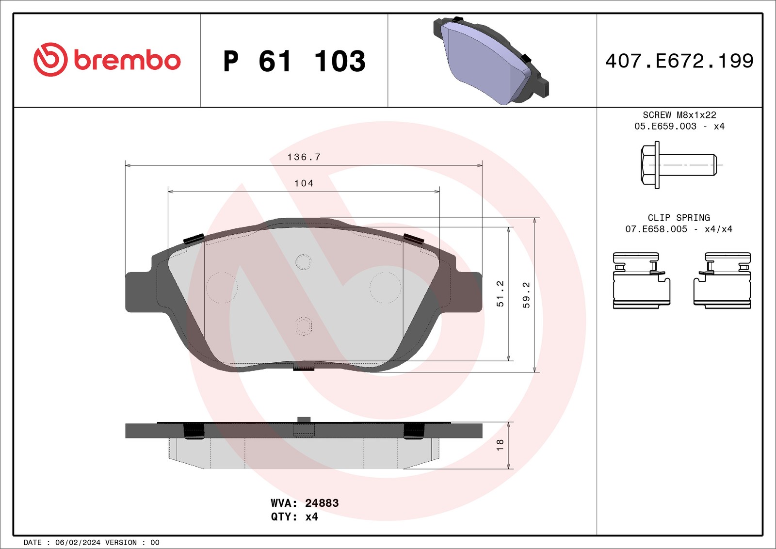 ✅Fits BREMBO P 61 103X HAM PADS. FRONT XTRA FRONT Bosch CITRO╦N/DS/O ⭐UK Seller⭐
