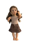 Brown Ruffled Skirt w/Pockets Clothes for 18 inch Girl Dolls
