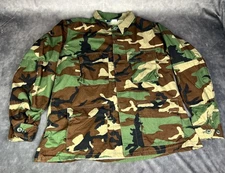 Propper Jacket Mens Large Camo Woodland Camouflage Military Shirt Button Up