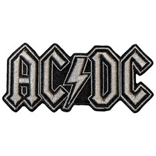 AC/DC Silver Logo Iron On Patch NEW OFFICIAL