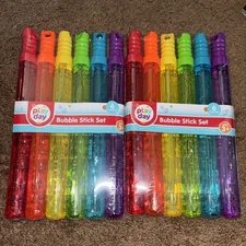 2 PK Play Day Jumbo Bubble Sticks/Wands 12.5” Long, 2 Bubble Sizes In Wand.